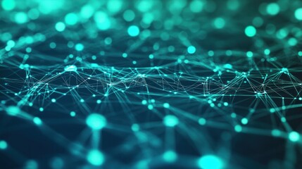Obraz premium Abstract digital network representation with interconnected nodes and lines.