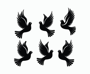 Fototapeta premium Dove silhouette EPS vector isolated illustration template on a white background