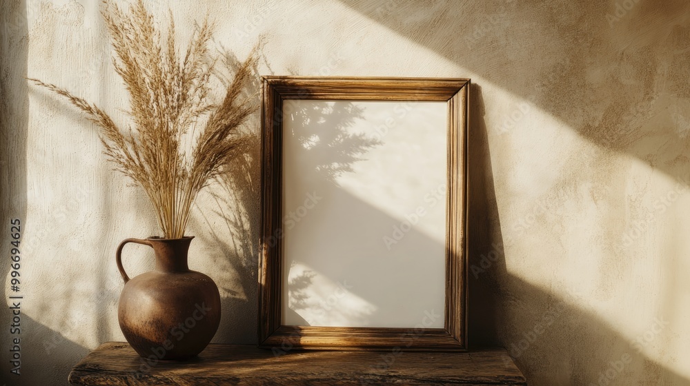 Aufkleber boho style mockup of an empty picture frame