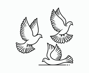 Fototapeta premium Dove silhouette EPS vector isolated illustration template on a white background