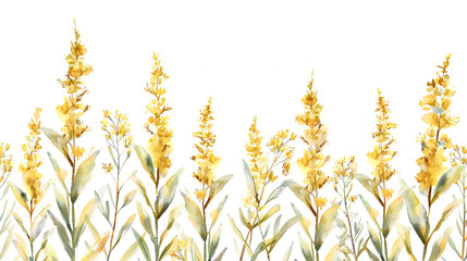 Goldenrod plants Watercolor