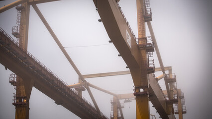 There is a bridge featuring a sign that says the letter a on it