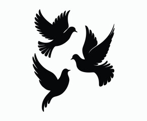 Fototapeta premium Dove silhouette EPS vector isolated illustration template on a white background