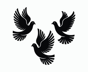 Obraz premium Dove silhouette EPS vector isolated illustration template on a white background