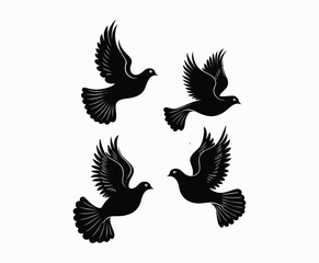 Obraz premium Dove silhouette EPS vector isolated illustration template on a white background