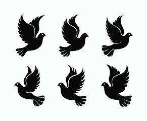 Fototapeta premium Dove silhouette EPS vector isolated illustration template on a white background