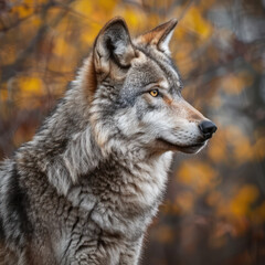 Profile Portrait of a Wolf 