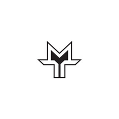 Alphabet letters Initials Monogram logo MT, TM