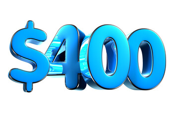 400 dollers blue 3d illustration. Advertising signs, Product design, Product sales, Fabric design, Digital printing.