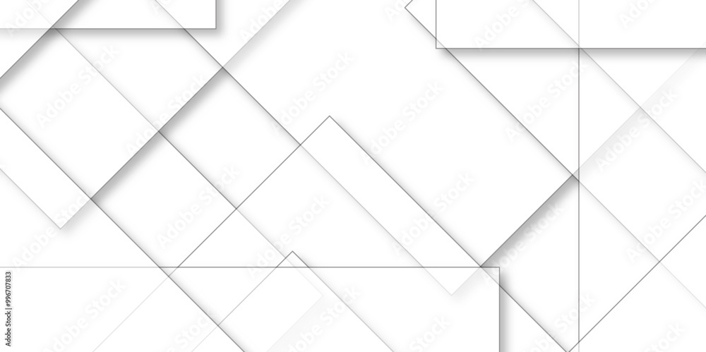 Poster modern and creative design with different size white boxes on the white. abstract white and grey squ