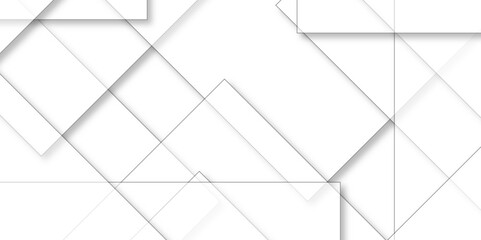 Modern and creative design with different size white boxes on the white. Abstract white and grey square lines and technology modern background. Abstract grey and white line geometric corporate design 