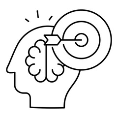 Intent Clarification Icon. Representing AI Intent Understanding. User Input Clarification. Contextual Analysis. System Understanding. Vector Editable icon.