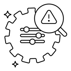 Debugging Prompts Icon. Representing AI Prompt Debugging. System Troubleshooting. Input Debugging. Error Detection. Vector Editable icon.