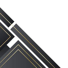 Elegant geometric corner border with black and gold decorative