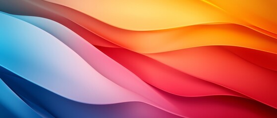 Obraz premium A tight shot of a multi-colored wallpaper featuring wavy lines, with a vibrant wave pattern in the center The design includes red, orange, blue, yellow, pink, orange