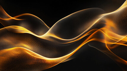 A long, curvy, orange and black wave