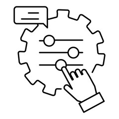 Parameter Adjustment Icon. Representing AI Tuning. System Configuration. Input Parameter Optimization. Model Fine-Tuning. Vector Editable icon.