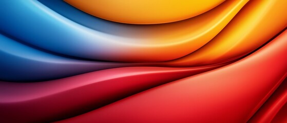 Fototapeta premium red, blue, and yellow; bottom edge bears a wavy pattern