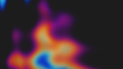 Grainy psychedelic gradient banner background featuring vibrant rainbow colors like red, blue, yellow, orange, and purple with a noisy texture for a bold poster header design