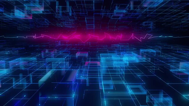 The abstract background with global digital environment, a concept image, computer generated video
