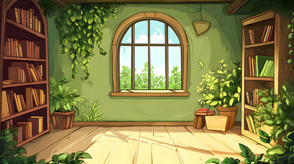 Ancient arched stone window in a gothic cathedral's exterior wall