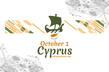October 1, Independence day of Cyprus vector illustration. Suitable for greeting card, poster and banner.