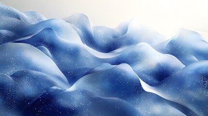 Obraz premium Tranquil Watercolor Waves in Blue and White
