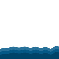 Flat Style Sea Water Waves