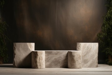 Stone architecture furniture plant.