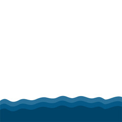 Flat Style Sea Water Waves