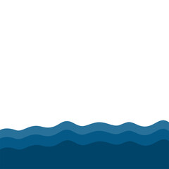 Flat Style Sea Water Waves