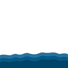 Flat Style Sea Water Waves