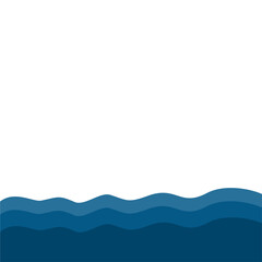 Flat Style Sea Water Waves