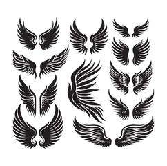 wings icon set Collection Vector illustration
