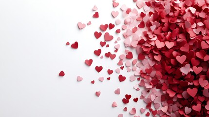 Bold Red Heart Brush Stroke - Expressive Love Art on White Background