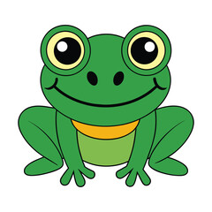 Obraz premium Humorous cartoon frog vector clipart illustration