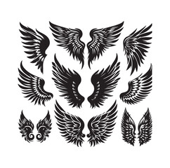 wings icon set Collection Vector illustration