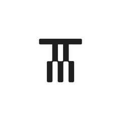MT,MT initial based alphabet icon logo design