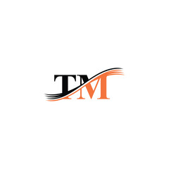 Initial letter tm or mt logo design template