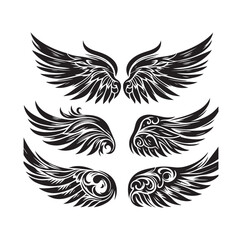 Obraz premium wings icon set Collection Vector illustration