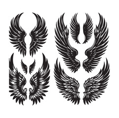 wings icon set Collection Vector illustration