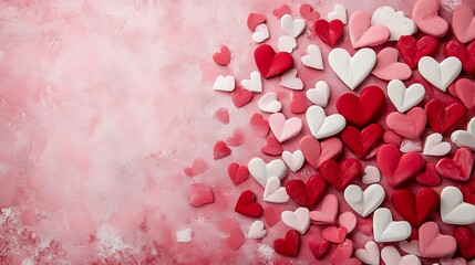 Bold Red Heart Brush Stroke - Expressive Love Art on White Background