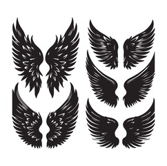 Obraz premium wings icon set Collection Vector illustration