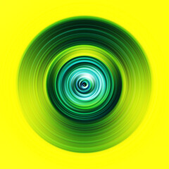 Colorful radial motion effect. Abstract rounded background. Color curves and sphere.