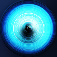 Colorful radial motion effect. Abstract rounded background. Color curves and sphere.