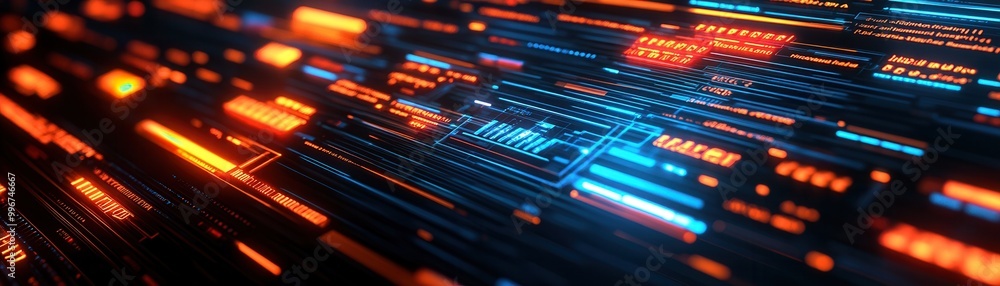Poster abstract digital background with vibrant lines and glowing elements for technology and innovation th