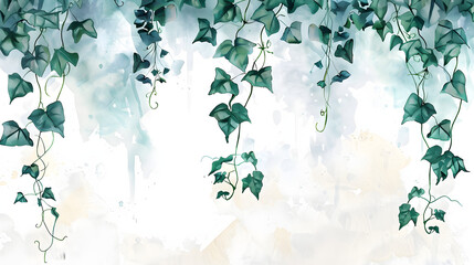 Shadow Ivy plants Watercolor