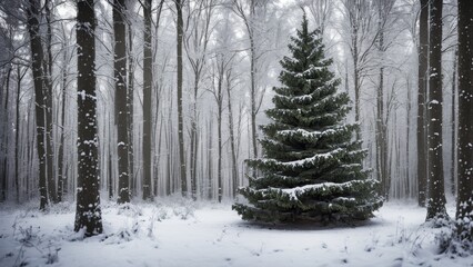 Obraz premium winter forest in the snow