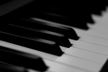 Naklejka premium Close-Up Shots of Playing Piano Keys