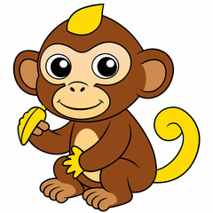 Obraz premium monkey eat banana